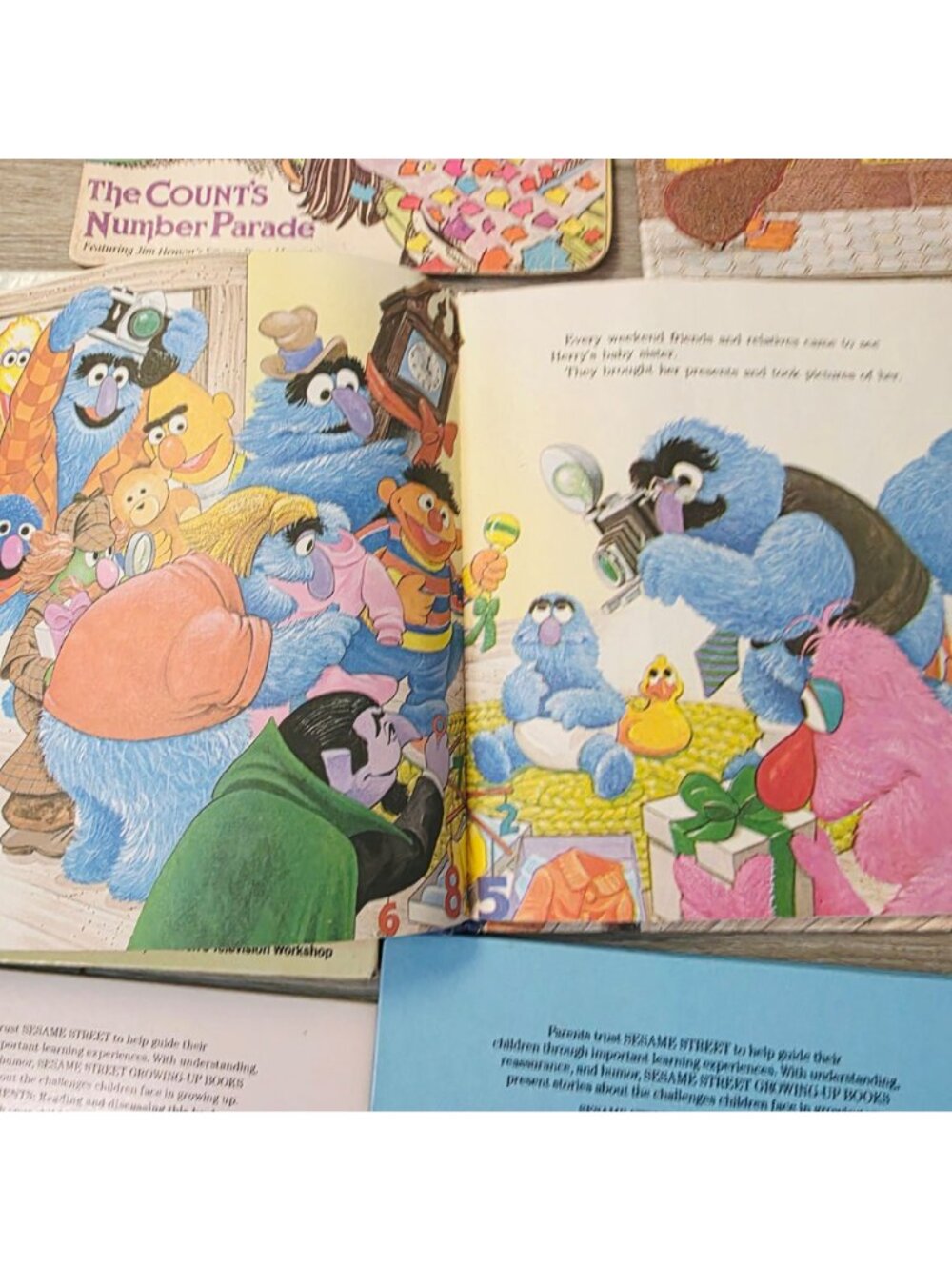 8 Vtg Golden Books HC PB Mix Sesame Street Books Christmas Grover Grouch Herry - Picture 10 of 16